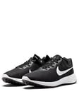 Nike Revolution 6 Flyease - Black, Black/White, Size 6, Men