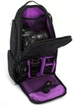 Camera Backpack, Photography Package Camera Bag Backpack, With multiple compartments, Waterproof Shockproof, Backpack for CameraGDF,Blue (Color : Purple, Size : Purple)