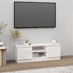 Vidaxl - Meuble tv avec porte Blanc 102x30x36 cm