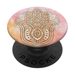 Pink Gold Purple Mandala Flower Hamsa Hand Yoga & Meditation PopSockets Grip and Stand for Phones and Tablets
