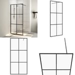 Duschvägg med klart ESG-glas 115x195 cm svart - Duschvägg - Dusch Vägg - Home & Living