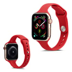Apple Watch Series 5 44mm simple silicone watch band - Watermelon Red Röd