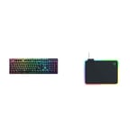 Razer DeathStalker V2 Pro - Clavier Gamer Optique sans-Fil à Profil Bas Clavier AZERTY | Noir & Firefly V2 - Tapis de Souris de Jeu avec Surface microtexturée et éclairage Chroma RGB Noir