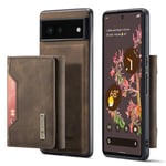 DG.MING M2 2in1 Google Pixel 7 5G skal med en plånbok - Mörkbrunt