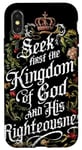 Coque pour iPhone X/XS Seek First the Kingdom of God Matthieu 6:33 Verse biblique