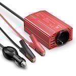 BESTEK Convertisseur 12V 220V 300W Onduleur Métal Chargeur Allume-Cigare Transformateur de Courant pour Voiture avec 1 AC Prise et 2 Ports USB 2,4 A et Clip de Batterie