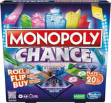 Monopoly Chance Board Game, Fast-Paced Monopoly Family Game for 2-4 Players, 20