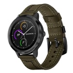 Garmin Vivoactive 3 / Vivomove HR / Galaxy Watch 42mm - Design Ægte læder urrem - Grøn