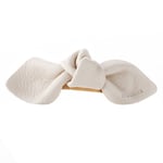 Corinne Leather Bow Small On Hair Clip ─ Cream