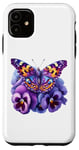 Coque pour iPhone 11 Papillon Violet Pensée florale Démence Sensibilisation à la maladie d'Alzheimer