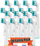 20 Pcs Electric Toothbrush Replacement Heads Compatible With Braun Oral B Models