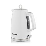 Swan SK14016WHT Elegance Cordless Kettle, Sleek Textured Gloss Finish with Rapid Boil and Boil Dry Protection, 1.7 Litres, 3000W, White