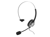 Hama 00201157, Headset, Huvudband, Kontor/Callcenter, Svart, Silver, Mono, Inline-Kontrollenhet