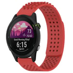 For Garmin Forerunner 255 Music 22mm Holes Breathable 3D Dots Silicone Watch Band(Red)