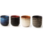 Japansk stil keramiskt teset, tekopp, kaffekopp, yerba mate set, Keramiskt matekopp set med 4 (kopp, 4 färger)