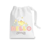 Miammo Doodle style hello spring statement stuff sack, capacity of 0.25 Litres, White