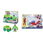 Hasbro Marvel Spidey and His Amazing Friends Hulk Action Figure and Smash Truck Vehicle, (F3989) & Marvel Spidey and His Amazing Friends, Spidey Action Figure