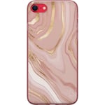 Apple iPhone SE (2020) Gennemsigtigt Telefoncover Ljusrosa marmor