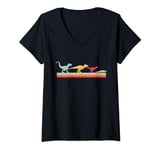 Womens Dinosaur Crocodile Evolution Fun Paleontology V-Neck T-Shirt