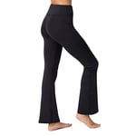 LOS OJOS High Waisted Flared Leggings for Women - Bootcut Yoga Pants for Women with Pockets Tummy Control Leggings for Gym, Workout, Running Black