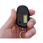 Alarme personnelle compacte anti-agression vol sos - sirène 120 dB / lampe flash led puissante 3 modes - Noire