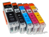 5 x vhbw Set Druckerpatronen, Tintenpatronen, Druckerpatrone, Tintenpatrone mit Chip f?r Canon Pixma MG5650, MG6650, MG7550 etc.