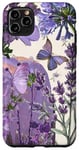 Coque pour iPhone 11 Pro Max Violet Aethetics Fleur de lavande violette et papillon