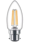 Philips ampoule LED Flamme B22 40W Blanc Chaud Claire, Verre