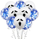 10pcs Clear Balloons Happy Birthday Halloween Party Decorations Blue Scream 12 Inches