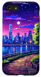 iPhone SE (2020) / 7 / 8 New York City Evening Synthwave Retro Pixel Art Case