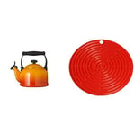 Le Creuset Traditional Kettle with Whistle, 2.1 L - Volcanic with Cooling Tool