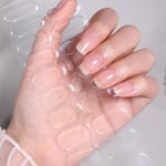Semi-härdad gelnagelklistermärken, 20 nagelklistermärken, självhäftande nagelklistermärken, gelnagelklistermärken UV/LED-lampa