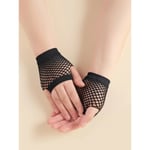 Svarta  fingerlösa elastiska näthandskar