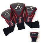 Team Golf MLB Atlanta Braves Contour Golf Club Headcovers (3 Count), Numbered 1, 3, & X, Fits Oversized Drivers, Utility, Rescue & Fairway Clubs, Velour lined for Extra Club Protection