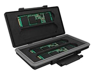ICY BOX M.2 Boîtier de Protection SSD pour 4 x M.2 SSD jusqu'à 2280, Protection et Rangement, Fermeture à Clip, Mousse, Noir