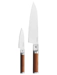 Fiskars Norden Knife Set 2Pcs Home Kitchen Knives & Accessories Knife Sets Brown Fiskars