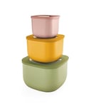 Guzzini - Kitchen Active Design, STORE&MORE BIO Set of 3 Deep Airtight Fridge/Freezer/Microwave Containers - Multicolour, 19,5 x19,5 x h12,3 cm | 750/1550/2800 cc - 17072652