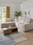Very Home Detroit Fabric Left Hand Power Recliner Corner Group Sofa With Charging Ports And Storage - Grey