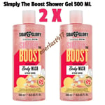 Soap & Glory Simply The Boost Shower Gel,Grapefruit & Rhubarb Scented ( 2 X500mL