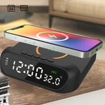 Wireless Charging Alarm Clock 3-In-1 Wireless Charger Fast 15W Charging9288