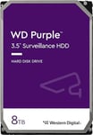 WD Purple 8To Disque dur Interne 3.5" dédié Vidéosurveillance AllFrame Technology, 180BT/yr, 256MB Cache, Garantie 3 ans