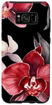 Coque pour Galaxy S8+ Élégant motif orchidée rouge