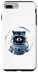 Coque pour iPhone 7 Plus/8 Plus drôle astronaute mignon animal raton laveur avec étoiles dans l'espace chat