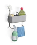 Joseph Joseph Door Store - In-cupboard Kitchen Sink Tidy Caddy Organiser, Washing-up, Brush, Sponges, Dish cloth storage, Removable, Grey