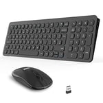 LeadsaiL Wireless Keyboard and Mouse Set, Wireless USB Mouse and Compact Computer Keyboards Combo, QWERTY UK Layout for HP/Lenovo Laptop and Mac