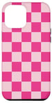 iPhone 15 Plus Pink Pastel light Classic Checkered Big Checkerboard Case