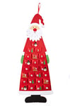 Heitmann Deco Calendrier de l'Avent en feutre - Père Noël - À remplir et à suspendre - Rouge et blanc