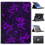 Fancy A Snuggle Purple Chinese Dragons Faux Leather Case Cover/Folio for the Apple iPad 9.7" 5th Generation (2017 Version)