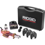 Ridgid pressmaskin RP115, med batteri, laddare och V15-22-28 käftar