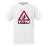 T-Shirt Enfant Panneau Attention Geek Jeux Vidéo Ordinateur
